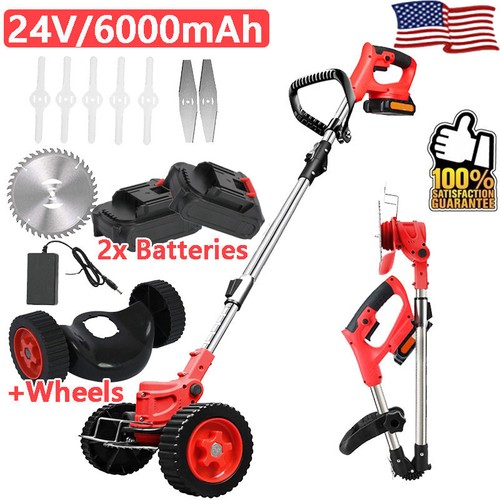 3-in-1 Push Grass String Trimmer Edger W/ Wheel