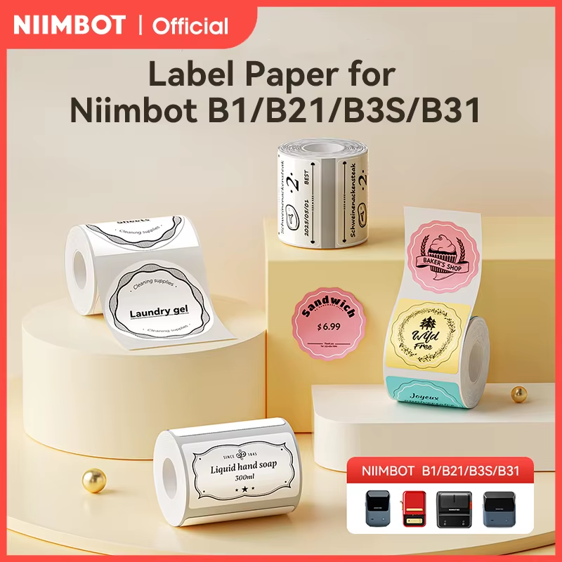 Thermal Label Paper for B1/B21/B3S/B31 Printer 9 Rolls Set Scratch-resistant Sti