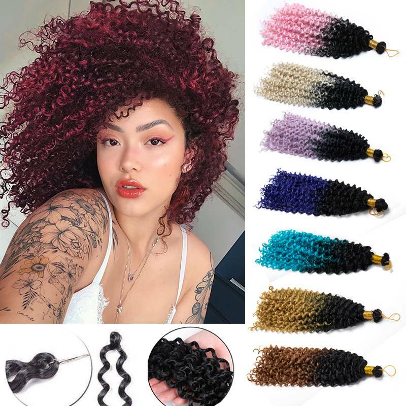 Ombre Deep Water Wave Crochet Braids Deep Marley Bob Kinky Curly