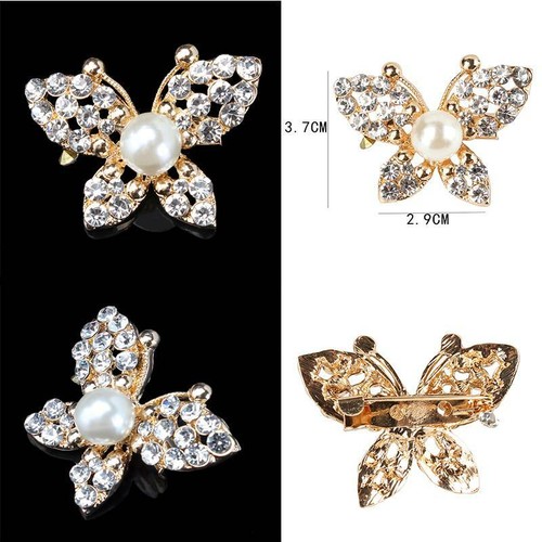 Female Colorful Flower Basket Brooch Alloy Faux Diamond Pin Jewelry Gift Z
