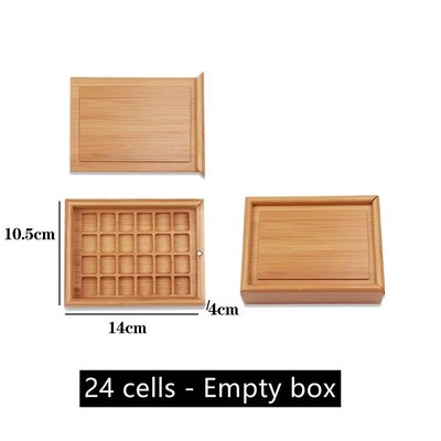 Watercolor Paint Box 24-36Cells Wooden Empty Push-Pull Flip Painting Palette Kit