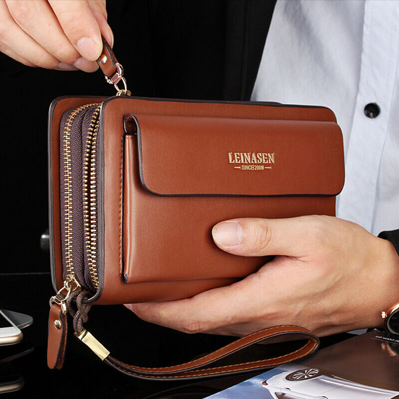 Women Long Large Wallet Purse PU Leather Zipper Around Purse Cell Phone Handbag