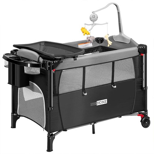 5 in 1 Baby Bassinet Bedside Sleeper w/ Mosquito Net Portable Crib for Newborns