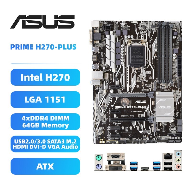 マザーボード Intel core i7-7700+ASUS PRIME H270-PLUS ASUS Intel H270 Motherboard PRIME H270-PLUS LGA1151 DDR4 for