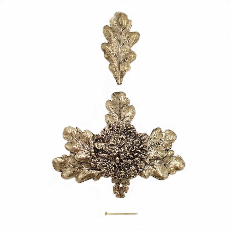 Eichenlaub Deckblatt Keilerkopf Verzierung Keiler Gewaff TrophÃ¤En 2 Teilig GroÃ