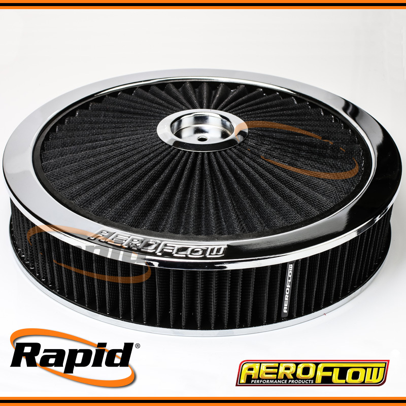 Chrome Full Flow Air Filter Assembly with 11/8" Drop base Aeroflow