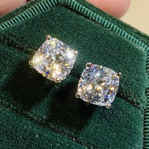 Geometric Cubic Zirconia Stud Earrings for Women Trendy Jewelry