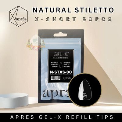 Apres Gel-X Natural Stiletto Extra Short Refill 50pc [4.5,5.5,6.5 included]