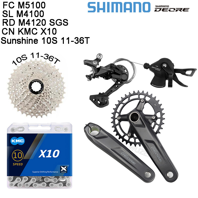 Shimano Deore M4100 1X10 Speed Drivetrain Groupset MTB 11 Speed M5100 Crankset
