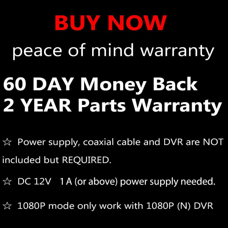 Bright Clear Night Vision 2MP Wide Angle (AHD TVI CVI 960H) Indoor Outdoor  CCTV