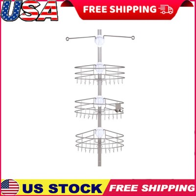 Corner Pole Caddy Hanging Rust-resistant Adjustable Organizer Storage Bathroom