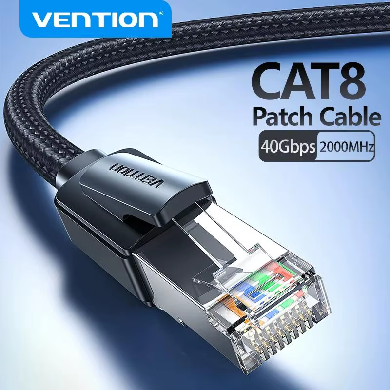 CAT8 Ethernet Cable 40Gbps Gaming High Speed CAT8 Networking Cotton Braided Inte