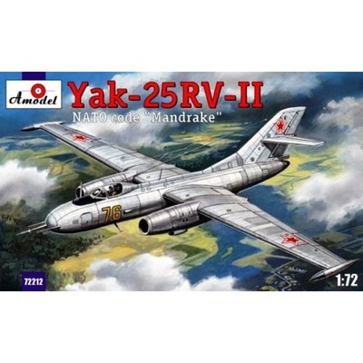 Amodel 72212 Yak-25RV-II ''mandrake'' Yakovlev Soviet Interceptor, 1/72 scale kit