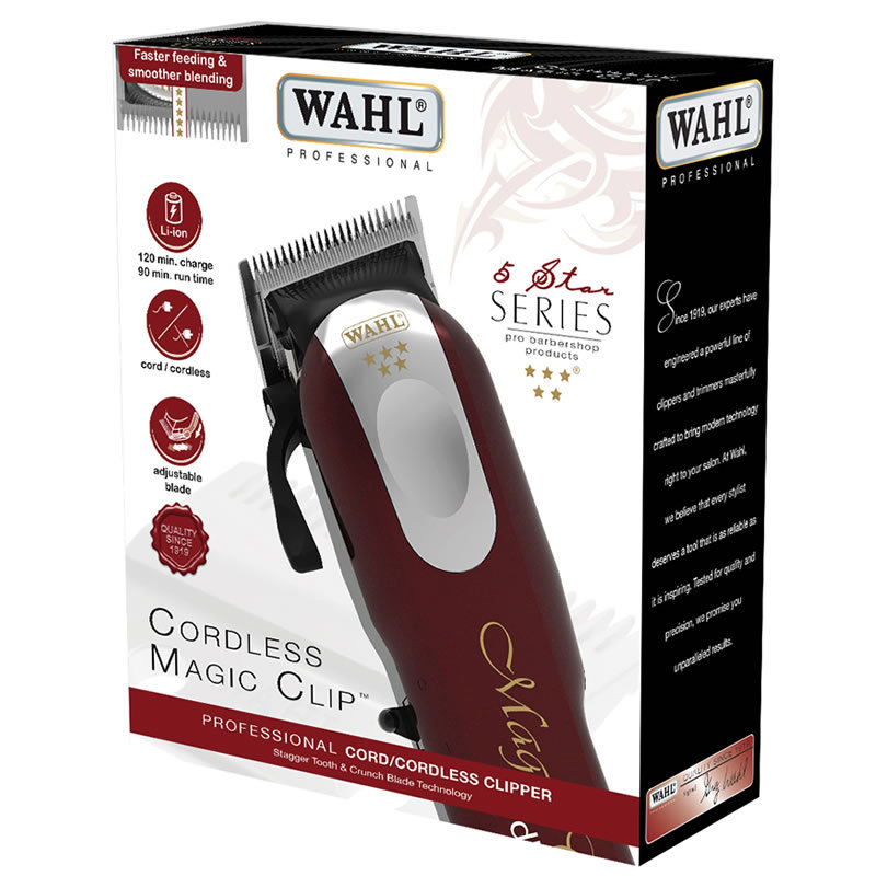 WAHL PROFESSIONAL 5 STAR MAGIC CLIP CORDLESS HAIR CLIPPER *UK* *STAGGER