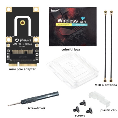 Intel AX210 AX200 BCM94360NG M.2 to Mini PCI-E Wireless Adapter Converter Card