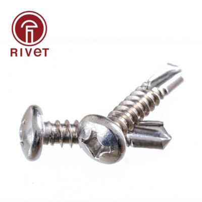 Stainless Steel Cross Round Head Drill Tail Screw 20/50/100PCS 304 A2-70 DIN7504