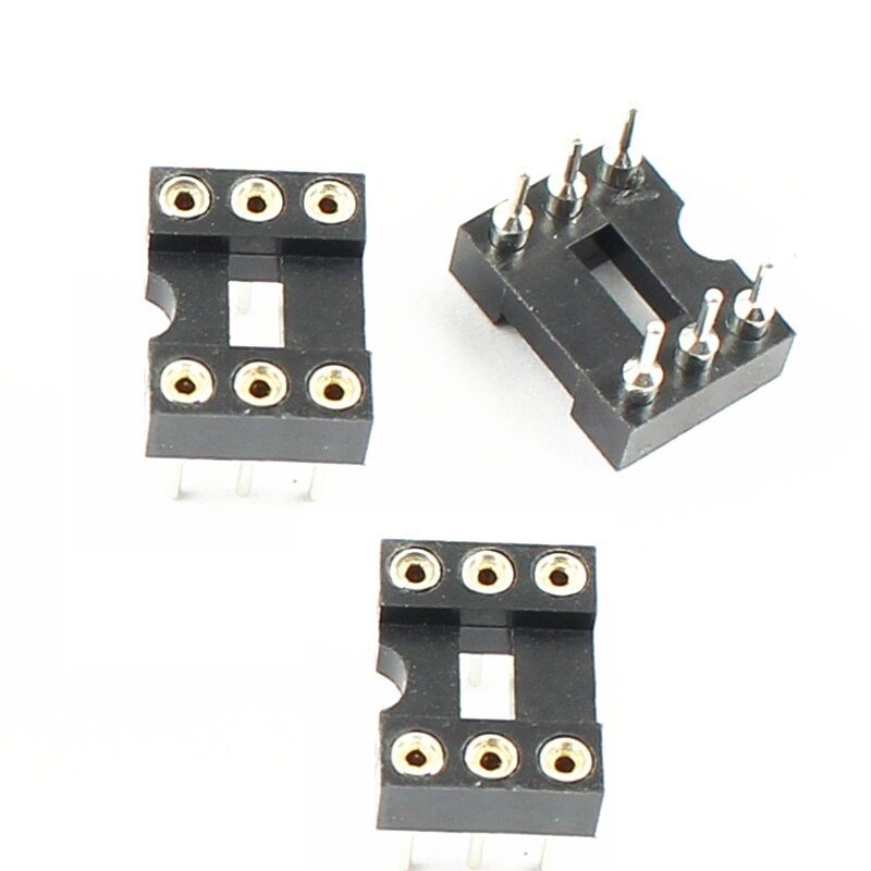 20 Pcs 6 Pin Round Dip Ic Sockets Adaptor Narrow New L85