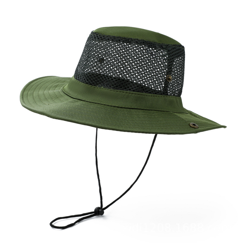 Uomo Rete Secchio Cappello Largo con Falda Sole Protezione Traspirante Piegabile