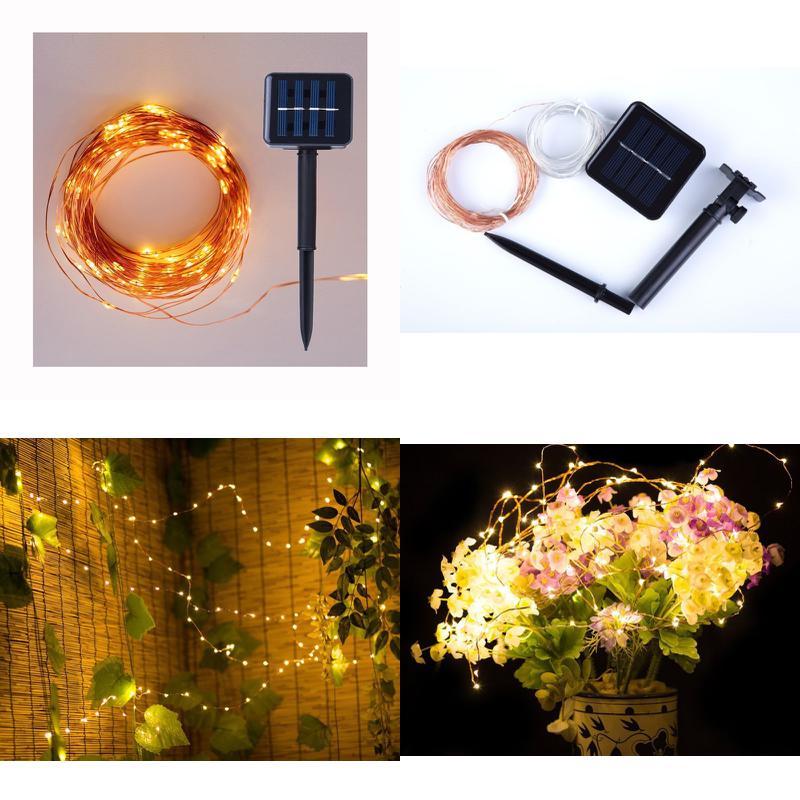 UPC 190835000006 product image for 33feet 100 Leds Solar Powered String Lights, Super Bright Copper Wire Lights | upcitemdb.com
