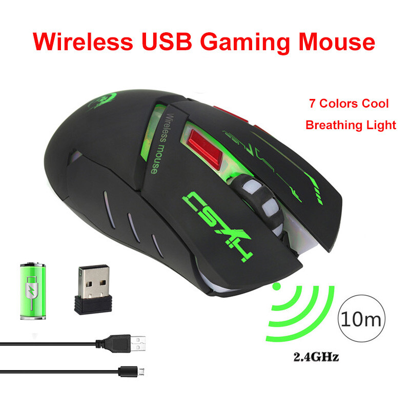 2.4GHz Wireless Optical USB Gaming Mouse 2400DPI 6 Buttons For Laptop