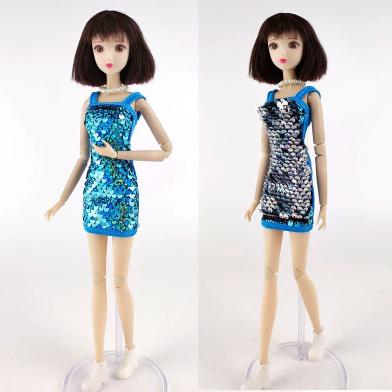 Buntes Handgefertigtes Einzigartiges Paillettenkleid FÃ¼R Barbiepuppe Kleidung