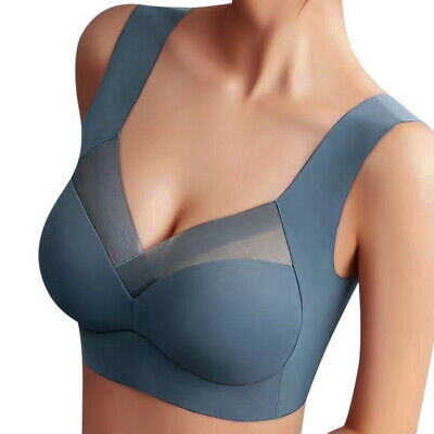 Damen BH Push Up mit Frontverschluss ohne Bügel Komfort Weich Cup Unterwäsche