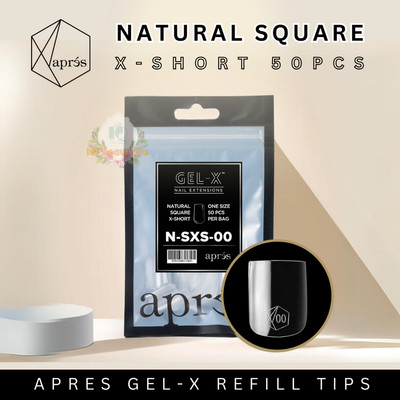 Apres Gel-X Natural Square Extra Short Refill 50pc [4.5,5.5,6.5 included]