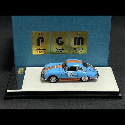 PGM 1:64 Model Car Porsche 356 Alloy Open Doors Classical Vehicle Gulf Version