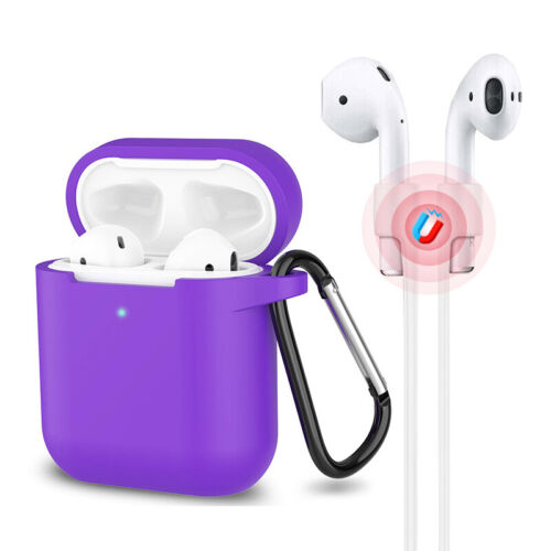 3in1 For Apple AirPods 1  2 Silicone Case Cover  Keychain  Magnetic Strap