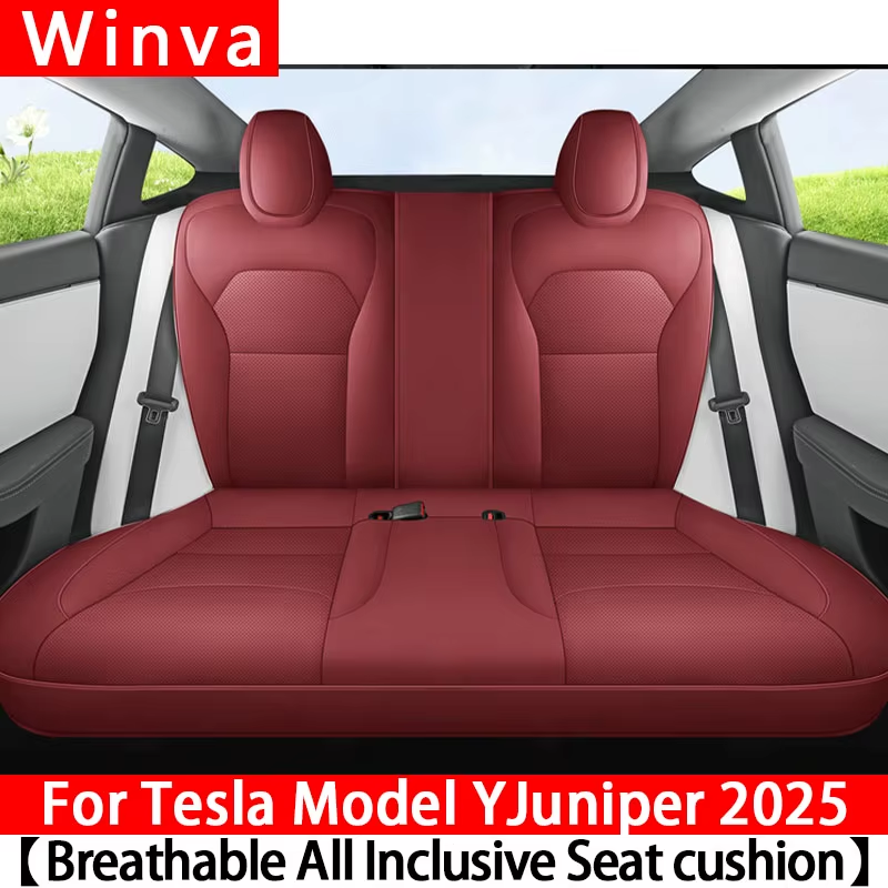 For Tesla New Model Yjuniper 2025 Full Set Seat Covers Leather Pad Breathable Al