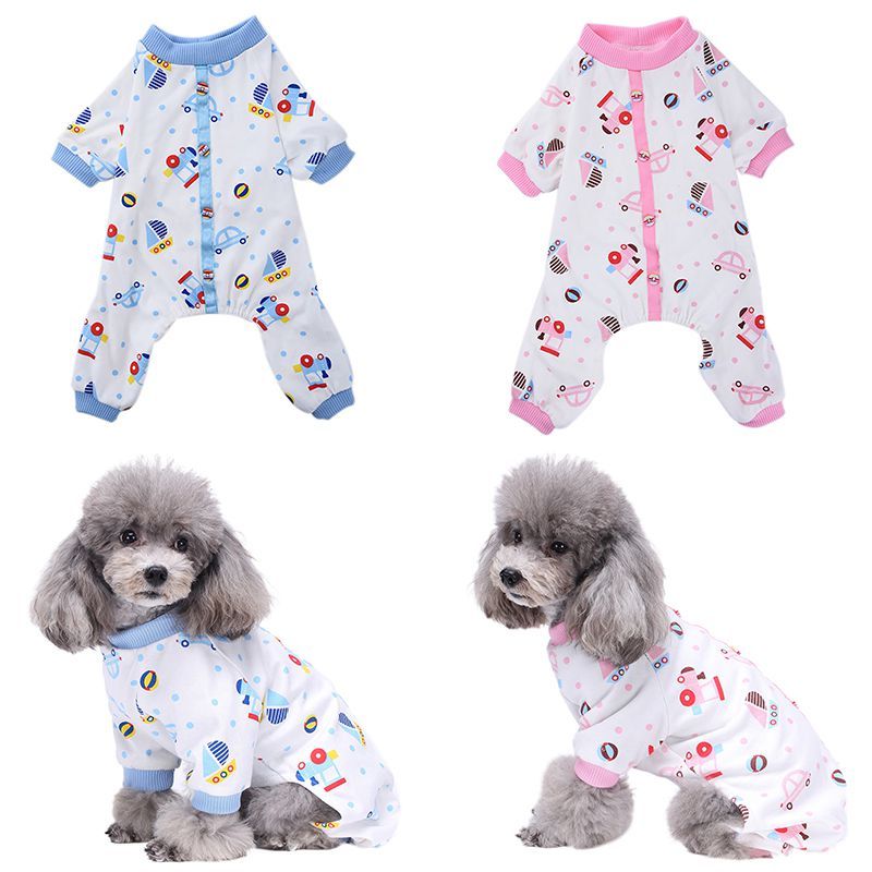 Small Dog Pajamas Clothes Cotton Jumpsuit Shirt Patterns Cozy Sleepwear Xs-Xl