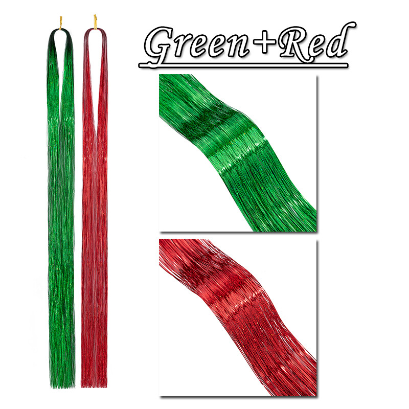 Real Long For Party Festival Rave Tinsel Hair & Clip-In Colorful Hair Extensions