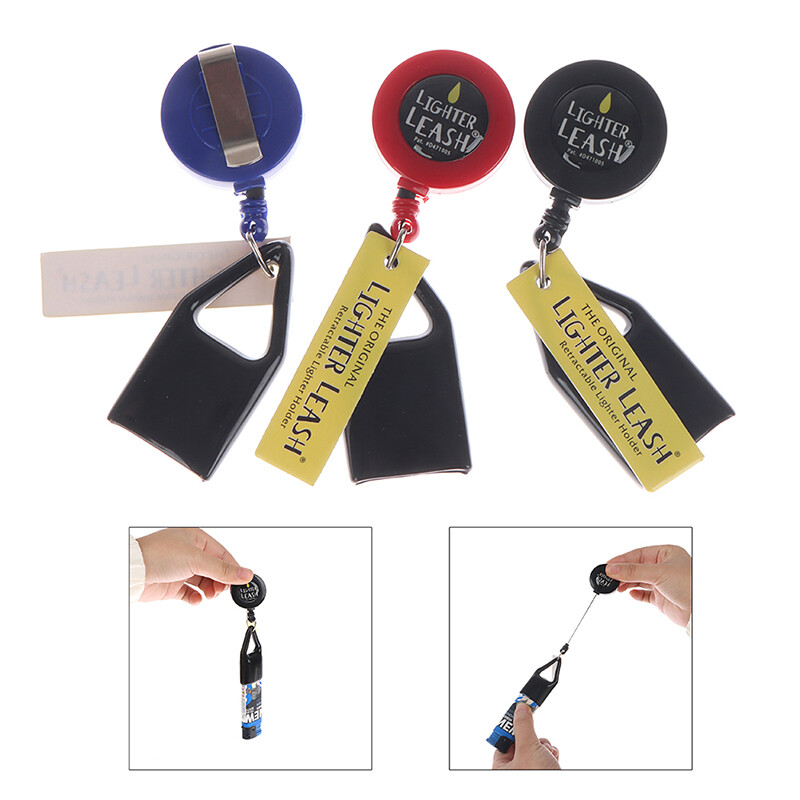 Leash Safe Stash Clip Case Retractable Keychain Lighter H-$b