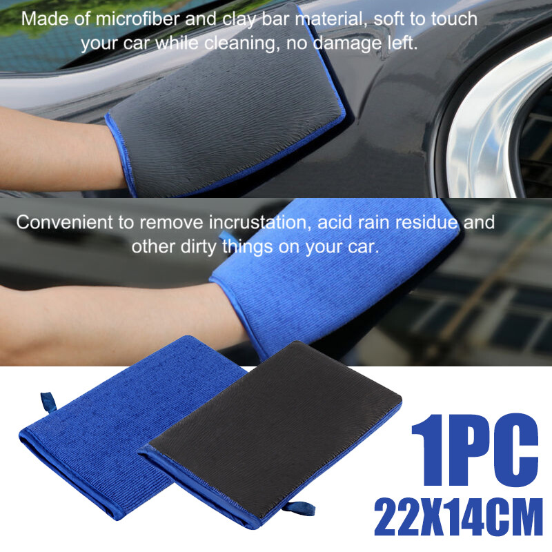 Car Premium Clay Mitt Glove For Detailing Polish Clay Bar Reusable Blue