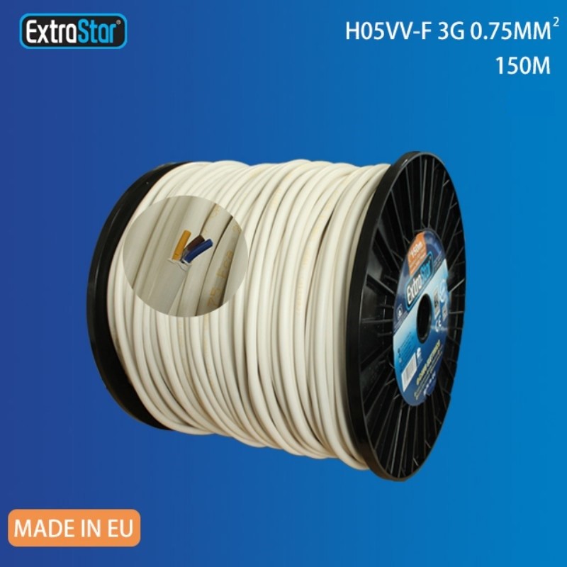 Matasso Cavo Elettrico Piattina H05vv-f 3G0,75mm Lunghezza 150 Metri linq