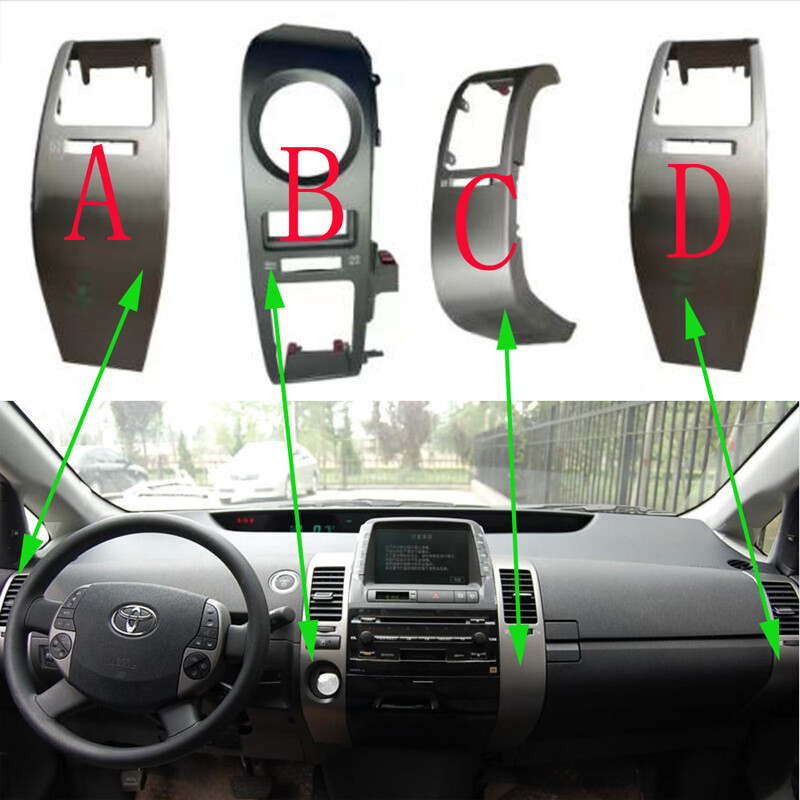 4x Center Inner A/C Dash Air Vent Panel Cover Trim Set For 04-2009 Toyota  Prius