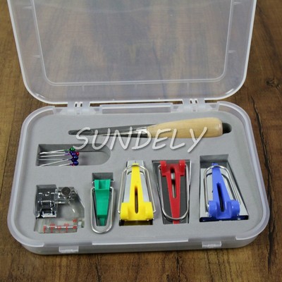 Download 66Pcs New Bias Binding Tape Maker Kit Binder Foot For Sewing & Quilting + AWL | eBay
