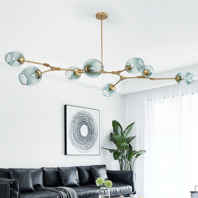 Sputnik Chandelier Lighting Molecule Glass 8-Lights Pendant Lamp Ceiling Fixture