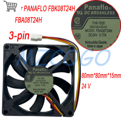 80mm*80mm*15mm 3-pin FANUC Cooling Fan For PANAFLO FBK08T24H FBA08T24H 24 V
