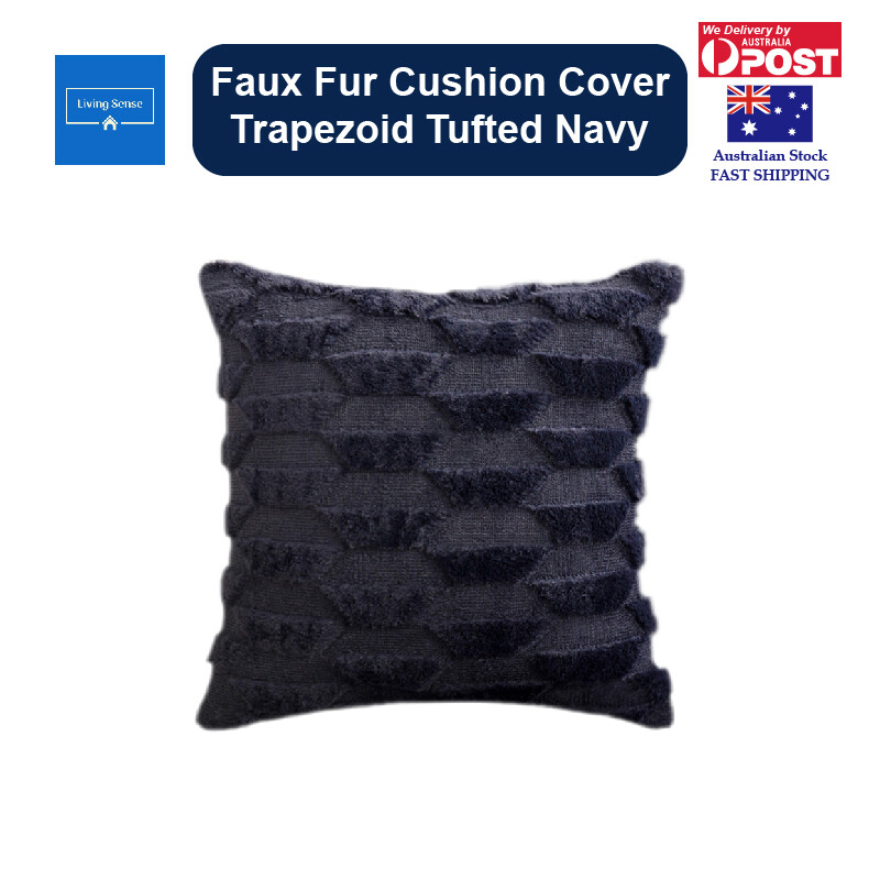 Cushion Cover Trapezoid Tufted Faux Fur Decorative Pillow Case for Sofa Bed 45cm - Picture 4 of 6
