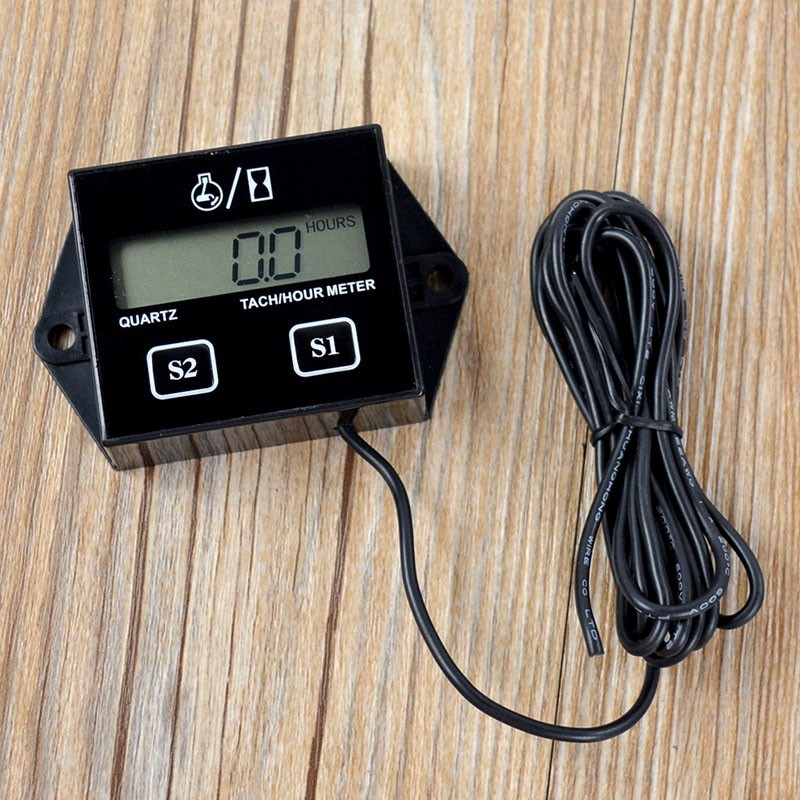 Spark Plug Engine Digital Tach Hour Meter Tachometer Gauge High Quality eBay
