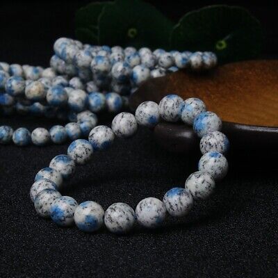 K2 Azurite Beaded Bracelet Healing Crystal Stretch Beads Bracelet Spiritual Gift