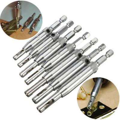 Self Centering Lock Hinge Drill Bit Door Cabinet Woodworking Punch Hole Saw Tool