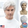 Baruisi Men Wigs Short White Wig Synthetic Heat Resistant Natural Halloween Cosplay Hair Wig
