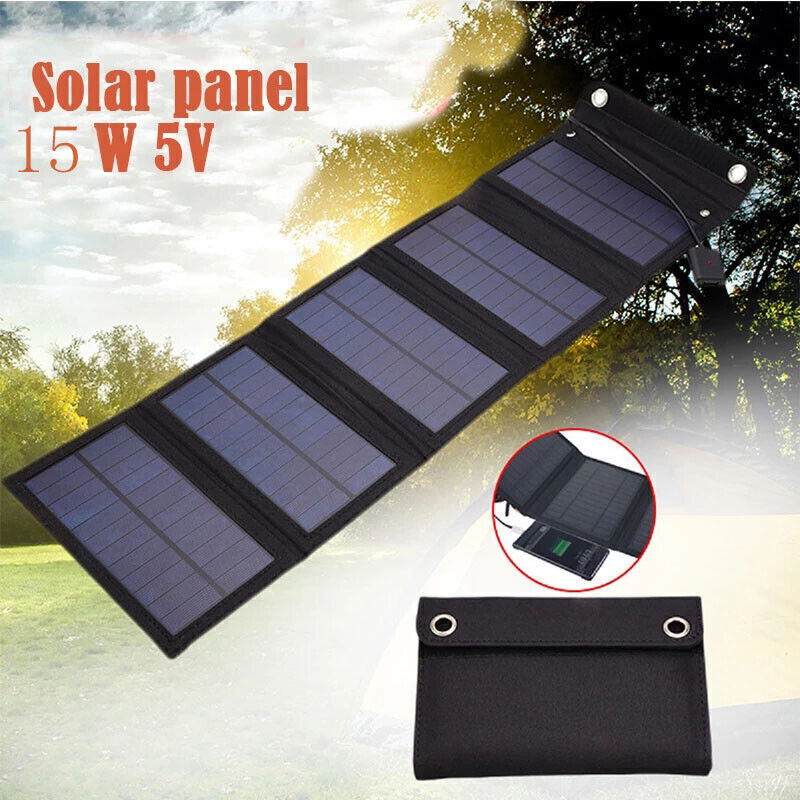Portable Solar Power Charger Foldable Camping Hiking Cell Phone Charging Panel
