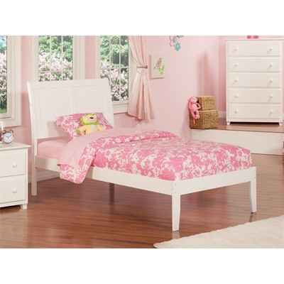 AFI Portland Twin XL Solid Wood Platform Bed with USB Charger in White