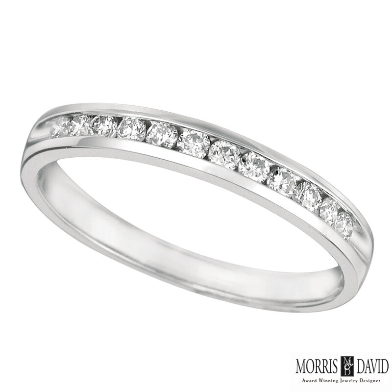 Pre-owned Morris 0.25 Carat Natural Diamond Ring Band Channel Set In 14k White Gold