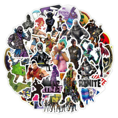 Mix 10/50 PCs Fortnite PC Epic Game Luggage Notebook Sticker-No Duplicate
