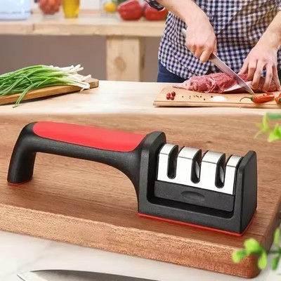 4-in-1 Professional Stainless Steel Knife Sharpener with hook for Home