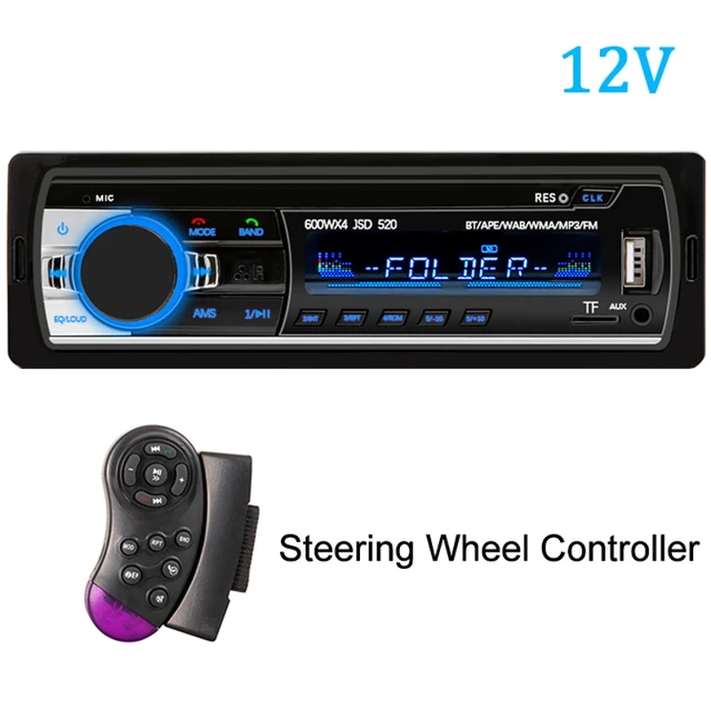 Car Audio System Stereo Bluetooth MP3 FM Radio Audio Music USB/SD AUX Input